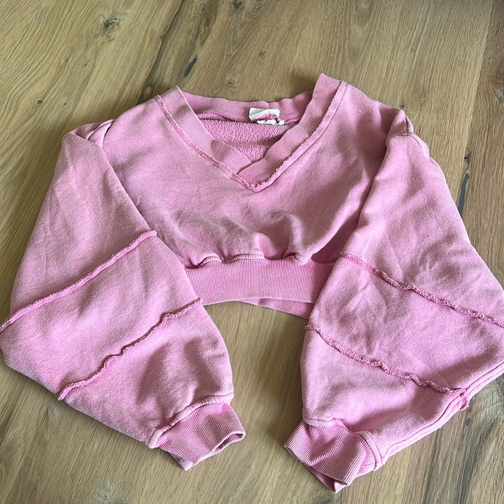 Out from under cropped sweatshirt